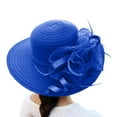 thumbnail image 1 of Fgnfyis Spring Summer Elegant Mesh Sunshade Hat Wide Brim Sun Dome Flower Wedding Dress Fashion Accessory For Women Blue One Size, 1 of 4