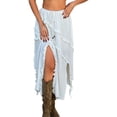 thumbnail image 1 of Fgnfyis Spring and Summer Leisure Holiday Style Solid Color Lace Up Waist Mid Length Skirt for Women Elegant White M, 1 of 6