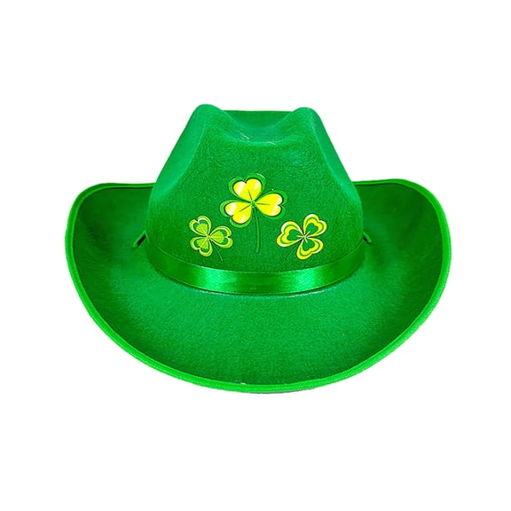 Fgnfyis St Patrick's Day Irish Happy Day Printed Floral Bucket Hat for Party Performance Props Cowboy Hats for Women Holiday Light Green