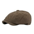 thumbnail image 1 of Fgnfyis Striped Beret Hat Classic Design Fashion Accessory For Women Men Casual Daily Wear With Suits Spring Autumn Coffee one size, 1 of 5