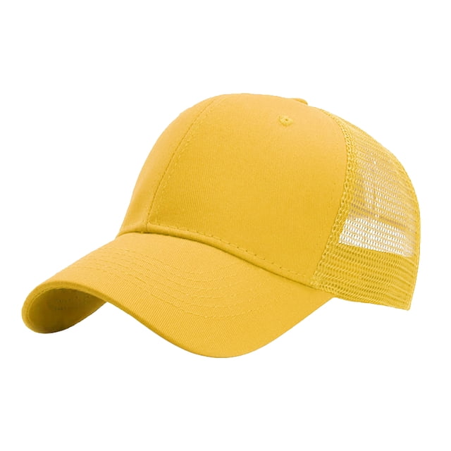Fgnfyis Structured Trucker Baseball Cap Adjustable Six Panel Design Bulk Pack Snapback Hat Yellow One Size