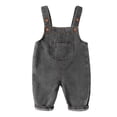thumbnail image 1 of Fgnfyis Stylish Baby Denim Overalls for Boys Fashionable Spring and Autumn Suspenders Trousers Old Comfortable Durable Playwear Outfit Black 3-6 Months, 1 of 3