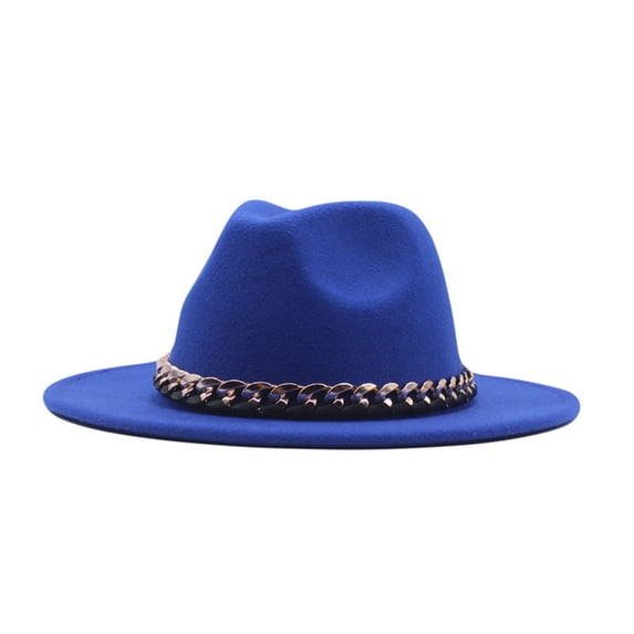 Fgnfyis Stylish Fedora Sun Hat for Men and Women Wide Brim Summer Beach Dress Headwear Accessory BU1 M