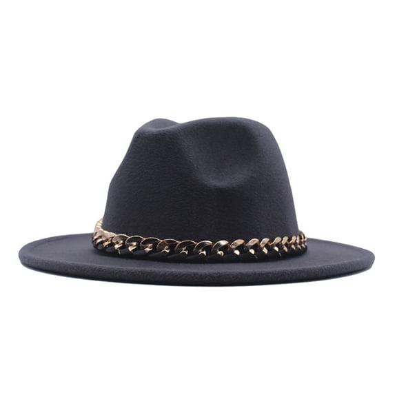 Fgnfyis Stylish Fedora Sun Hat for Men and Women Wide Brim Summer Beach Dress Headwear Accessory Grey M