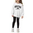 thumbnail image 1 of Fgnfyis Stylish Girls Graphic Print Outfits Hooded Sweatshirt and Leggings Casual Outfit Set for Everyday Wear White 3-4 Years, 1 of 6