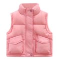 thumbnail image 1 of Fgnfyis Stylish Kids Stand Collar Winter Vest Outerwear for Girls and Boys Cozy Warm Lined Garment Red 2-3 Years, 1 of 1