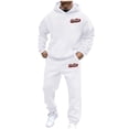 thumbnail image 1 of Fgnfyis Stylish Men's Hoodies & Sweatshirts Autumn Winter Casual Letter Printed Long Sleeved Sports Hoodie Set for Men and Women Men Sweatshirts White L, 1 of 6