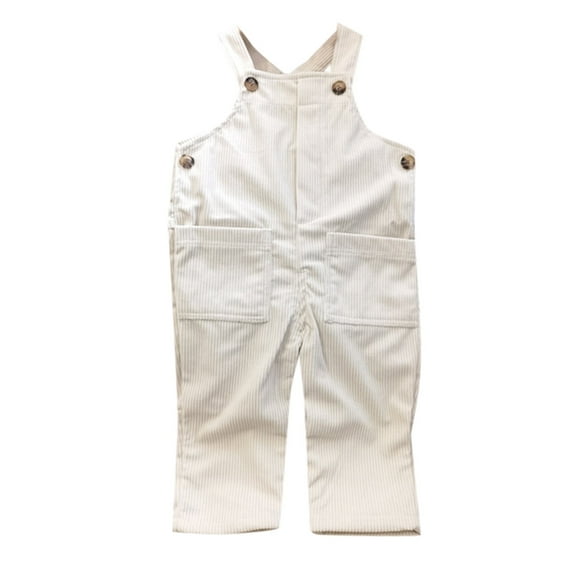 Fgnfyis Stylish Toddler Girls Overalls Casual Romper Jumpsuit Playwear Outfit with Adjustable Straps and Convenient Pockets White 18-24 Months