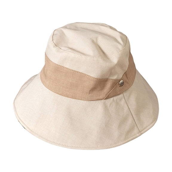 Fgnfyis Stylish Unisex Bucket Hat Wide Brim Sun Summer Outdoor Casual Wear Adjustable Lightweight Design for Men and Women Beige One Size