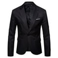 thumbnail image 1 of Fgnfyis Suit Jacket for Men Mens Solid Color Casual Small Suit with Slit for Wedding Banquet and Jackets for Men Black S, 1 of 2