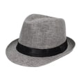 thumbnail image 1 of Fgnfyis Summer Casual Straw Fedora Sun Hat with Short Brim for Outdoor Beach Travel Grey One Size, 1 of 2