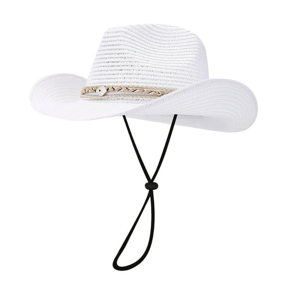 Fgnfyis Summer Holiday Panama Style Outdoor Sun Hat with Shapeable Brim for Sun White One Size