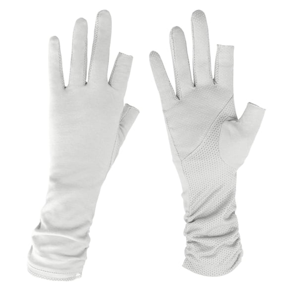 Fgnfyis Summer Lightweight Mid Length Gloves for Women Driving Cycling Sunscreen Touchscreen Breathable Mittens Grey