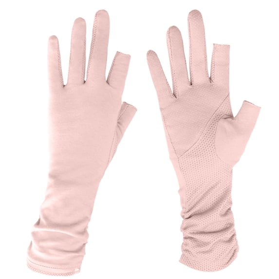 Fgnfyis Summer Lightweight Mid Length Gloves for Women Driving Cycling Sunscreen Touchscreen Breathable Mittens PK2