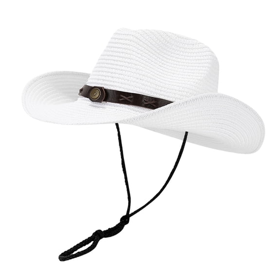 Fgnfyis Summer Outdoor Casual Panama Straw Hat for Sun and Holiday Style White One Size