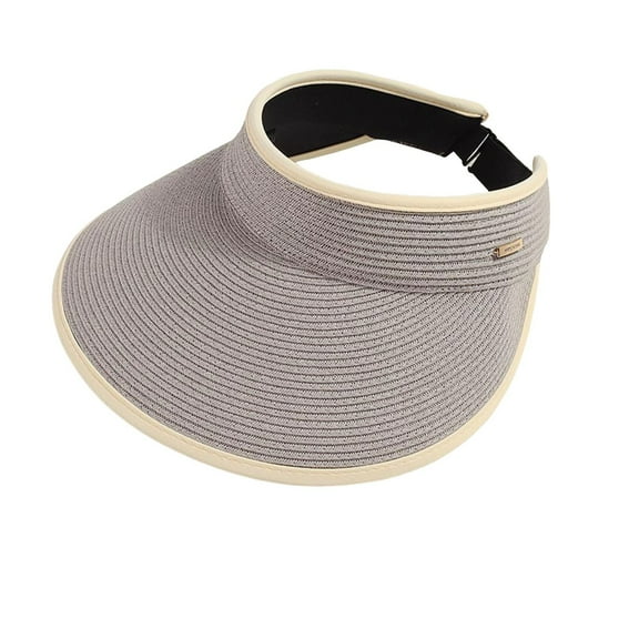 Fgnfyis Summer Straw Cowboy Hat Rolled Brim Sun Wide Brimmed Foldable Design for Outdoor Beach Western Style Grey 60cm