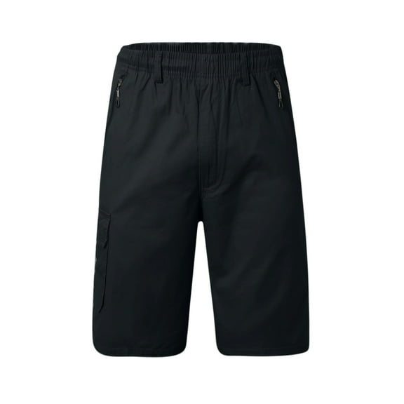 Fgnfyis Summer Thin Men's Loose Large Size Casual Trousers Work Trousers Beach Trousers Shorts Cargo Pants for Men Black XXXL