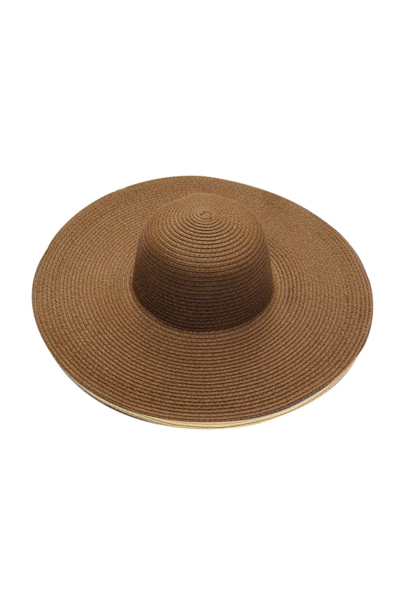 Summer Wide Brim Straw Beach Hat for Women & Little Girl, Foldable Ladies Sun Cap - Hats for Women Coffee