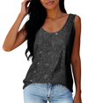 thumbnail image 1 of Fgnfyis Tank Tops for Women Carnival Fashion Sequin Neck Sequin Sleeveless Tanks Blouses Womens Tops Black M, 1 of 6