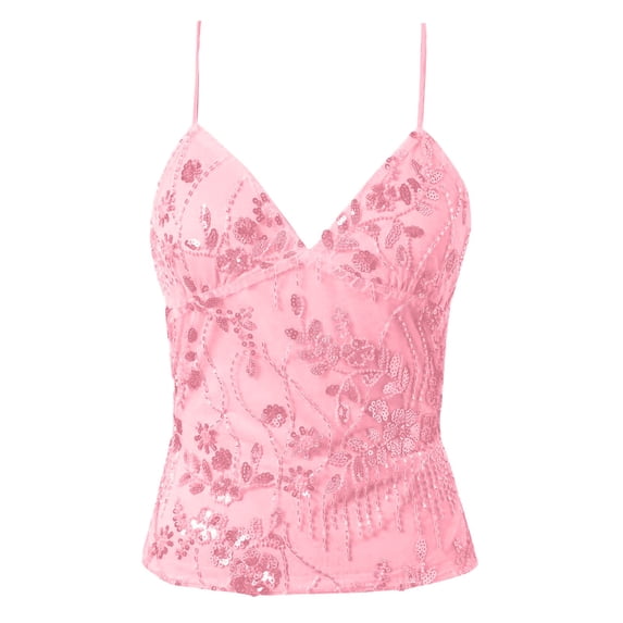 Fgnfyis Tank Tops for Women Embroidery Sleeveless Tank Casual Spring Summer Women's Tops Pink S