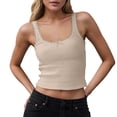 thumbnail image 1 of Fgnfyis Tank Tops for Women Women's Sleeveless Spaghetti Strap Tank Knit Basic Layering Piece Womens Casuals Tops Beige M, 1 of 4