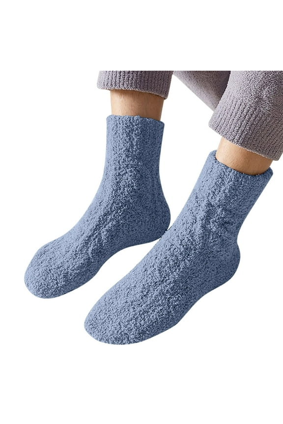 Thermal Socks for Indoor and Sleeping Socks for Women Extra Warm and Soft for Comfort Blue