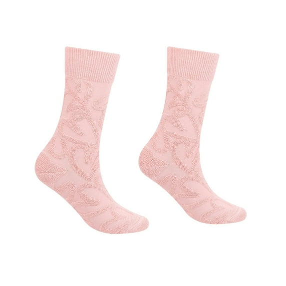Fgnfyis Christmas Thermal Winter Socks for Women Lined Non Cozy Mid Calf Boot Socks for Sleeping Indoor Outdoor Cold Weather Comfort Warm Booties Light Pink