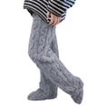 thumbnail image 1 of Fgnfyis Thick Winter Warm Knee High Socks Leg Cover Home Pants Leg Warmers Fashion Soft Stretch for Indoor Wear Light Gray, 1 of 5