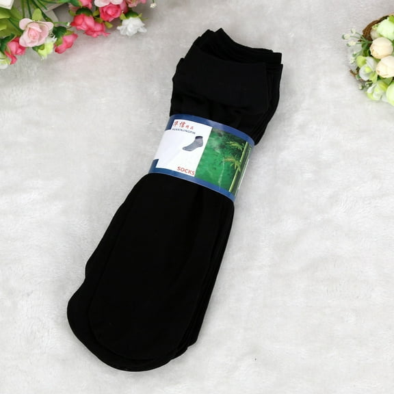 Fgnfyis Thin Elastic Short Fiber Stockings for Men 10 Pairs Silk Feel Socks Black One Size