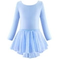 thumbnail image 1 of Fgnfyis Toddler Girl Dresses Fashion Ballet Skirted Leotard Long Sleeve Sequined Tutu Dance Performance Little Girl Dresses Blue 5-6 Years, 1 of 6