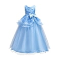 thumbnail image 1 of Fgnfyis Toddler Girl Dresses Tutu Long Gown Wedding Pageant Performance Embroidered Formal Flower Girl Dress Blue 11-12 Years, 1 of 7