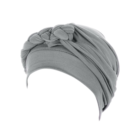Fgnfyis Turban -Tied Head Wrap Bohemian Braid Cover Hat Ethnic Headwear Baseball Cap Grey One Size