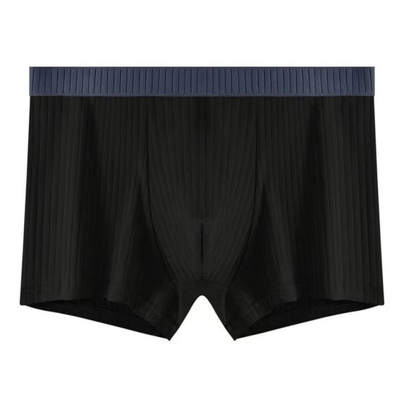 Fgnfyis Underwear Shorts Fashionable Flat Corner Drawstring Solid Color Underwear Youth Breathable Men's Four Cornered Pants Men's Briefs Black L