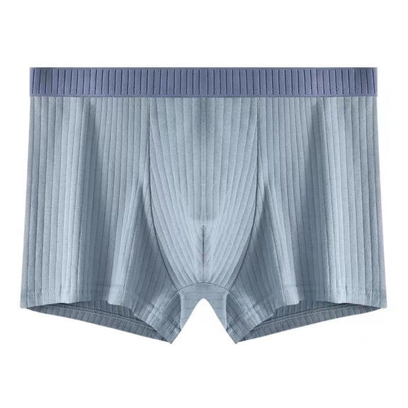 Fgnfyis Underwear Shorts Fashionable Flat Corner Drawstring Solid Color Underwear Youth Breathable Men's Four Cornered Pants Men's Briefs Light Blue XL