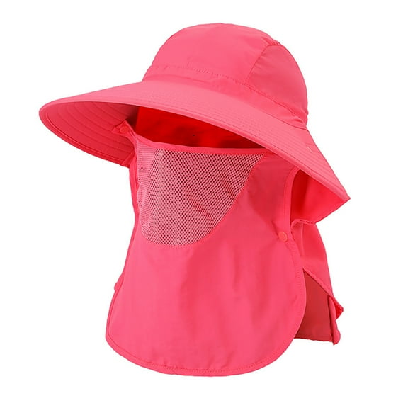 Fgnfyis Unisex Adjustable Bucket Hat with Detachable Sun Wide Brim for Outdoor Activities Watermelon Red One Size