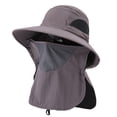 thumbnail image 1 of Fgnfyis Unisex Detachable Sun Bucket Hat UPF50+ Wide Brim Outdoor Hiking Fishing Travel Breathable Lightweight All Seasons Dark Gray One Size, 1 of 4