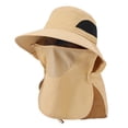thumbnail image 1 of Fgnfyis Unisex Detachable Sun Bucket Hat UPF50+ Wide Brim Outdoor Hiking Fishing Travel Breathable Lightweight All Seasons Khaki One Size, 1 of 4