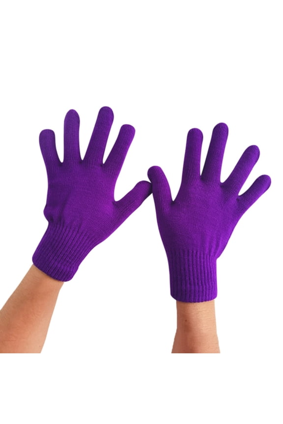 Unisex Knitted Winter Gloves Warm Stretch Five Finger Design for Cold Weather Handwear Comfortable and Functional for Daily Use Dark Purple