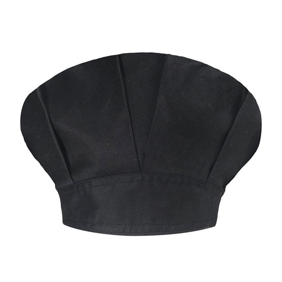Fgnfyis Unisex Solid Color Chef Hat Oil Proof Kitchen Catering Bouffant Cap Black One Size