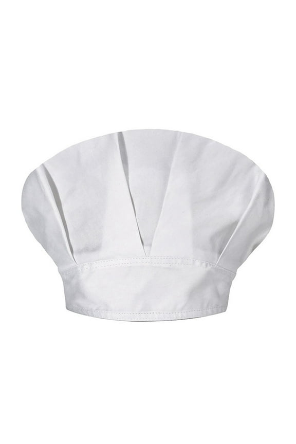 Unisex Solid Color Chef Hat Oil Proof Kitchen Catering Bouffant Cap White One Size