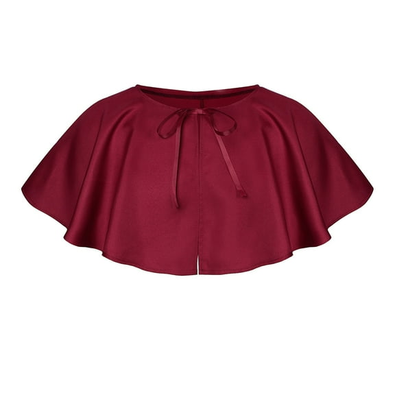 Fgnfyis Versatile Knit Tie Shawl Wrap Elegant Capelet For Themed Parties And Events Red One Size