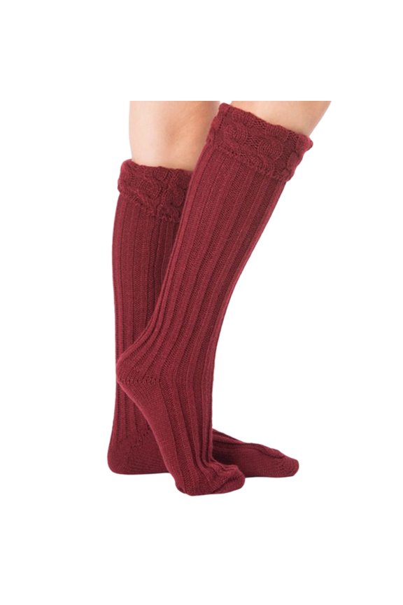 Warm Knitted Stockings Leg Warmers Foot Cover Boot Liners Cozy Winter Socks for Women and Girls Soft Yarn Textured Design