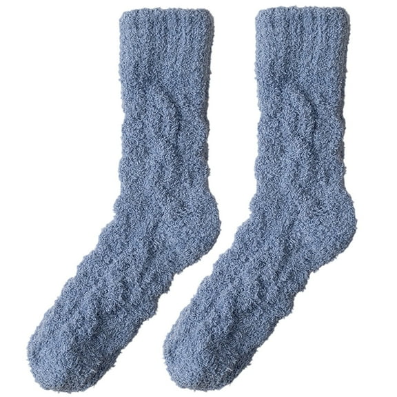Fgnfyis Warm Thermal Stockings For Men Women Indoor Home Comfort Soft Long Sleeping Socks Cold Weather Blue One Size