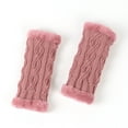 thumbnail image 1 of Fgnfyis Warm Thick Fingerless Knitted Gloves with for Comfortable Winter Wear Pink One Size, 1 of 5