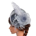thumbnail image 1 of Fgnfyis Wedding Fascinator Fashion Hat with Mesh and Ribbons for Party Christmas Hats for Women Silver, 1 of 4