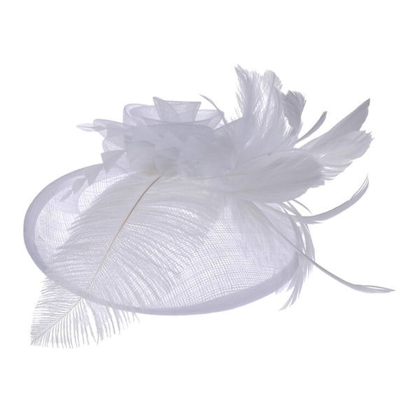 Fgnfyis Wedding Fascinator Fashion Hat with Mesh and Ribbons for Party Christmas Hats for Women White