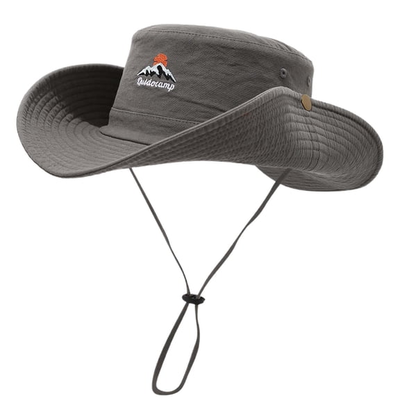 Fgnfyis Western Cowboy Camping Bucket Hat For Outdoor Spring Summer Sun Hiking Fishing Trips Grey One Size