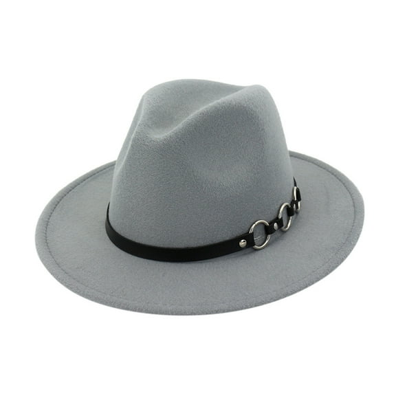 Fgnfyis Western Cowboy Hat Adjustable Wide Brim Belt Buckle Baseball Cap for Men Women Grey One Size