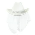 thumbnail image 1 of Fgnfyis Western Style Dome Cowboy Hat with Decorative Letters and Headscarf for Wedding Events White One Size, 1 of 5
