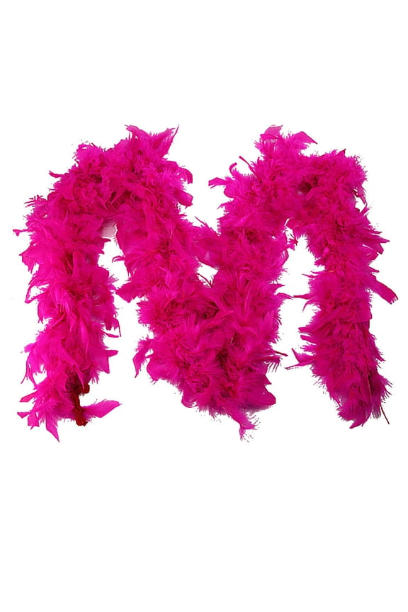 White Feather Flapper Scarf for Hen Night Dance Party Show Performance Accessory 1.8m Long hot pink